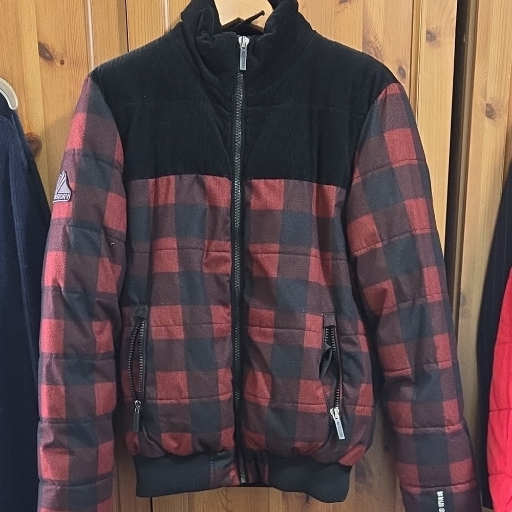 Superdry Plaid Jacket in Red and Black
